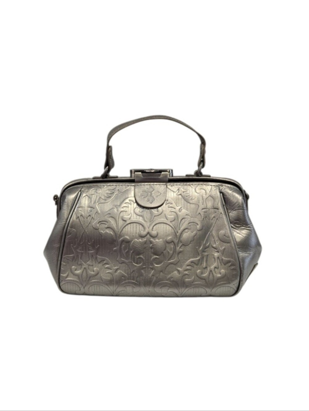 Patricia Nash Gracchi Smoked/Metallic Embossed Floral Satchel